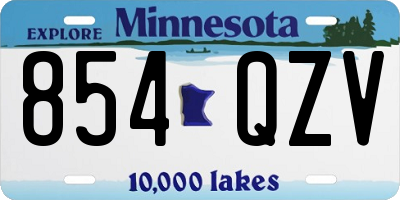 MN license plate 854QZV