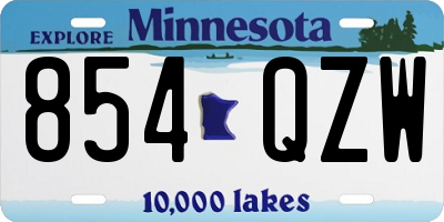 MN license plate 854QZW