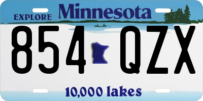 MN license plate 854QZX