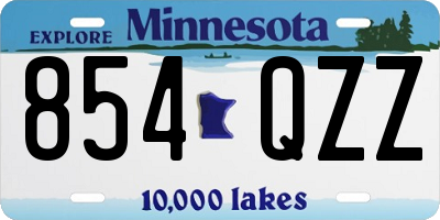 MN license plate 854QZZ