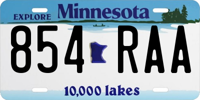 MN license plate 854RAA