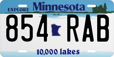 MN license plate 854RAB