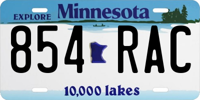 MN license plate 854RAC