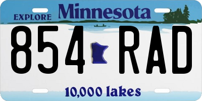 MN license plate 854RAD