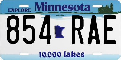 MN license plate 854RAE