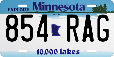 MN license plate 854RAG