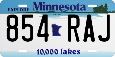 MN license plate 854RAJ