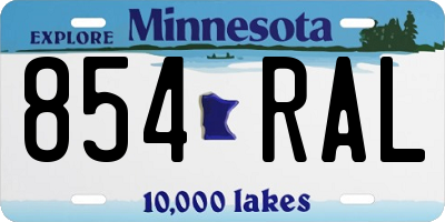 MN license plate 854RAL