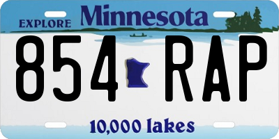 MN license plate 854RAP