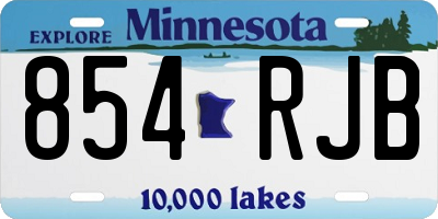 MN license plate 854RJB