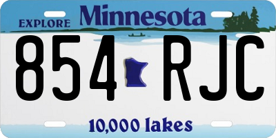 MN license plate 854RJC
