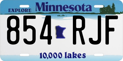 MN license plate 854RJF