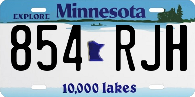 MN license plate 854RJH