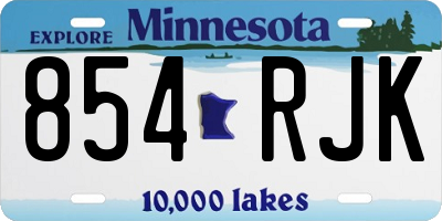 MN license plate 854RJK
