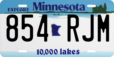 MN license plate 854RJM