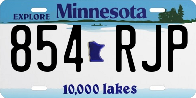 MN license plate 854RJP