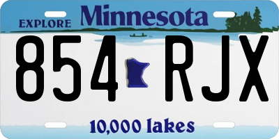MN license plate 854RJX