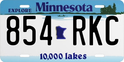 MN license plate 854RKC