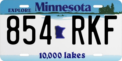 MN license plate 854RKF