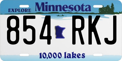 MN license plate 854RKJ