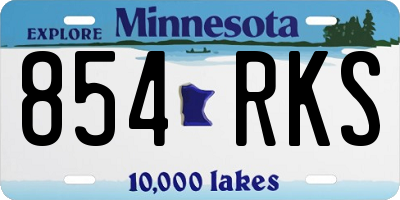 MN license plate 854RKS