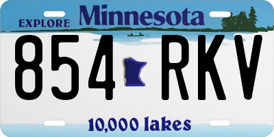 MN license plate 854RKV