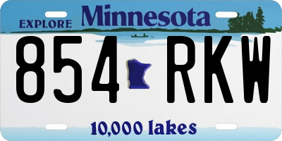 MN license plate 854RKW