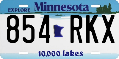 MN license plate 854RKX