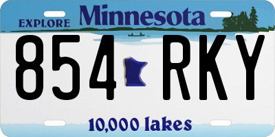 MN license plate 854RKY