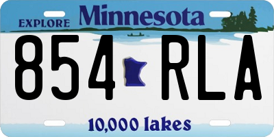MN license plate 854RLA