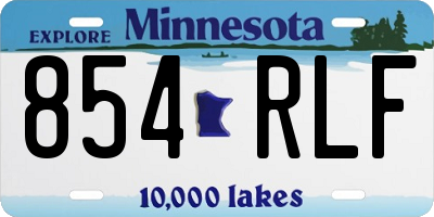MN license plate 854RLF