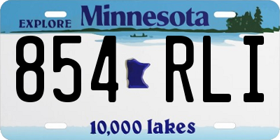 MN license plate 854RLI