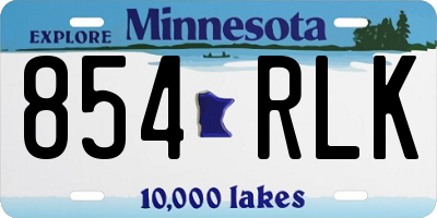 MN license plate 854RLK