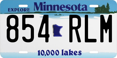 MN license plate 854RLM