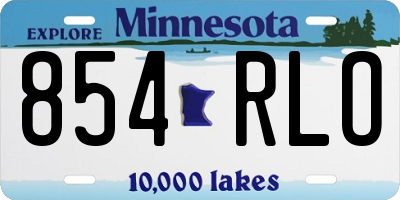 MN license plate 854RLO
