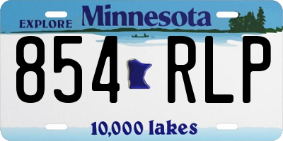 MN license plate 854RLP