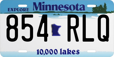MN license plate 854RLQ