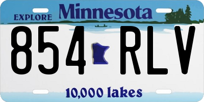MN license plate 854RLV