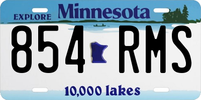 MN license plate 854RMS
