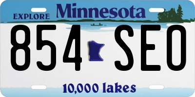 MN license plate 854SEO