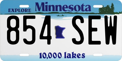 MN license plate 854SEW