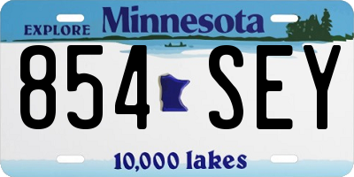 MN license plate 854SEY