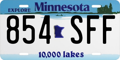 MN license plate 854SFF