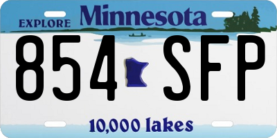 MN license plate 854SFP