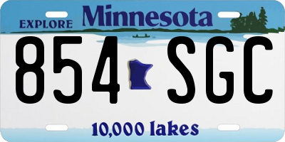 MN license plate 854SGC
