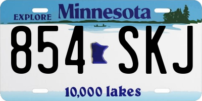 MN license plate 854SKJ