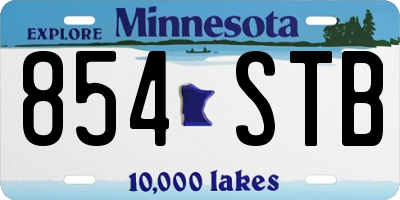 MN license plate 854STB