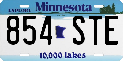 MN license plate 854STE