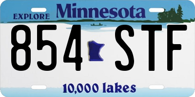 MN license plate 854STF