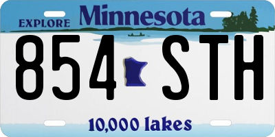 MN license plate 854STH